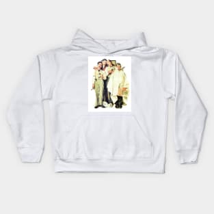 Norman Rockwell Barbershop Quartet 1936 Portrait Kids Hoodie